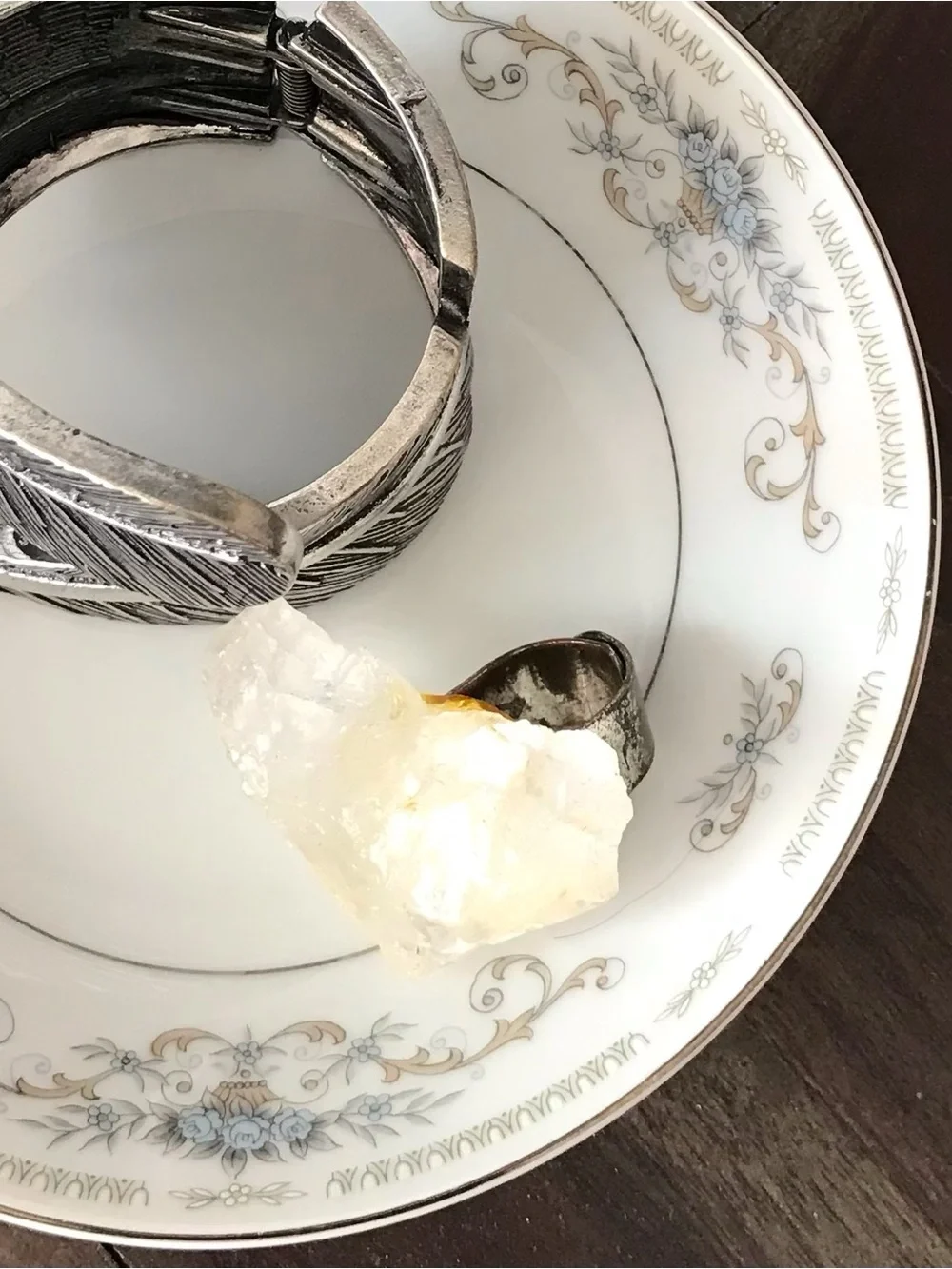 Vintage Japanese Porcelain Floral Jewelry Trinket Tray